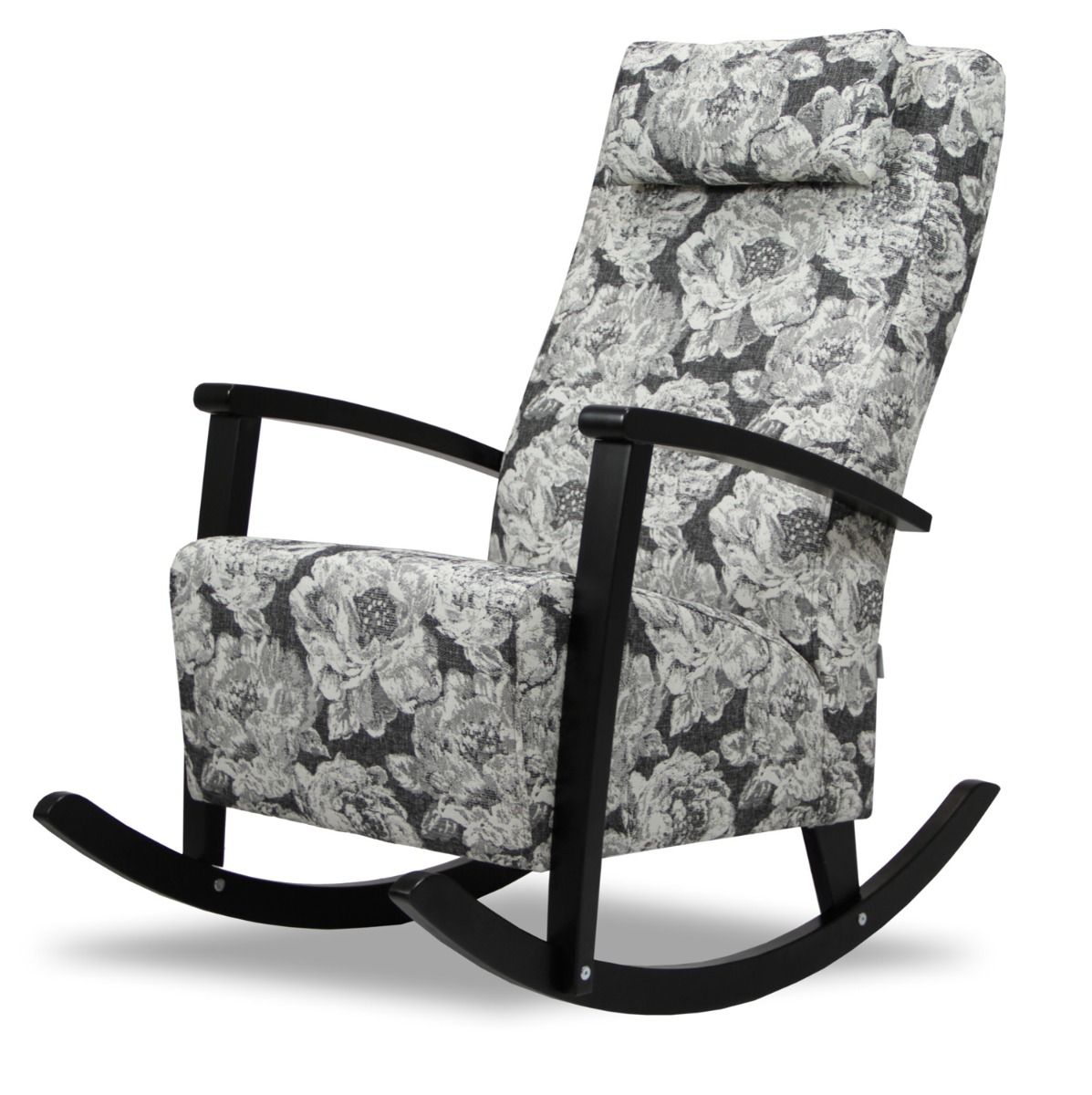 Verhoiltu ja pehmustettu keinutuoli kukkakuvio