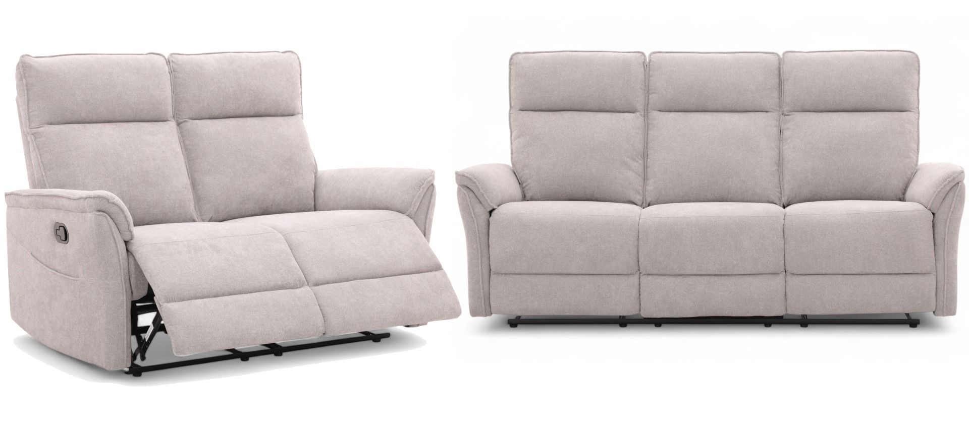 Milos mekanismisohvakalusto 3+2 vaaleanharmaana