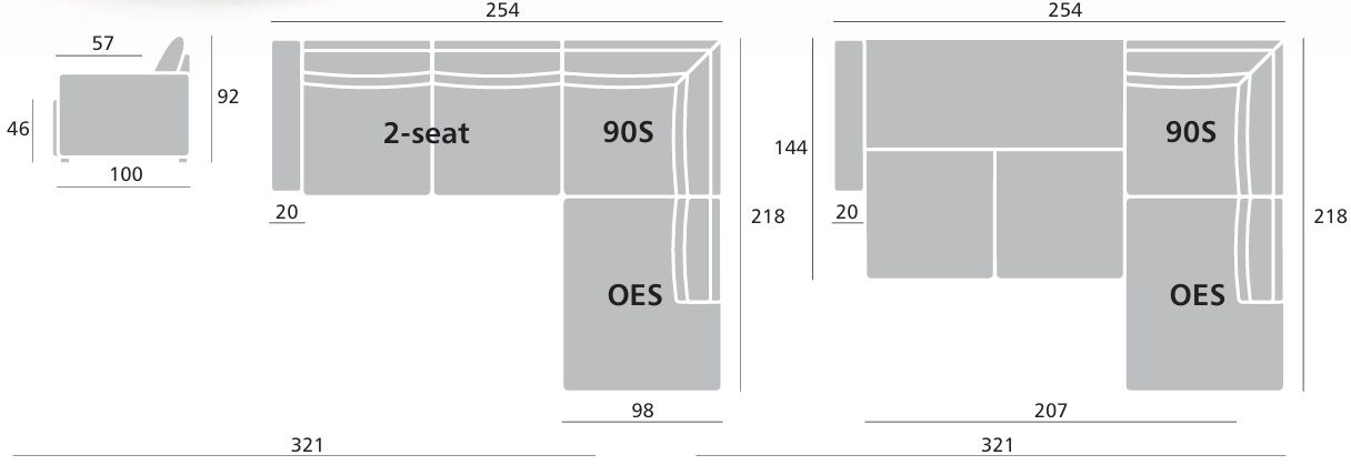 Cloudy vuodesohva, eri värejä