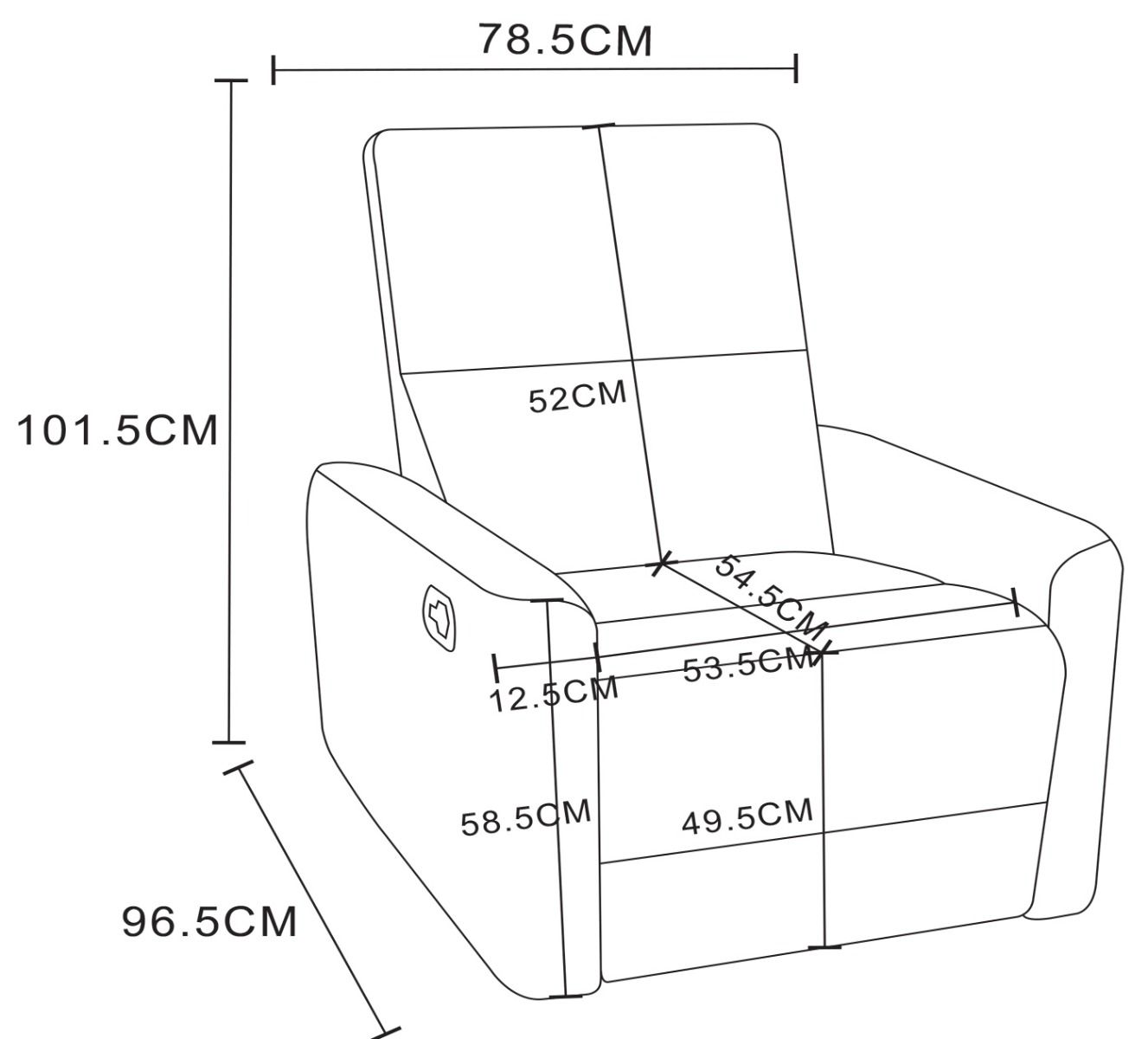 Kentucky 3+1+1 sohvakalusto mekanismeilla, konjakin ruskea