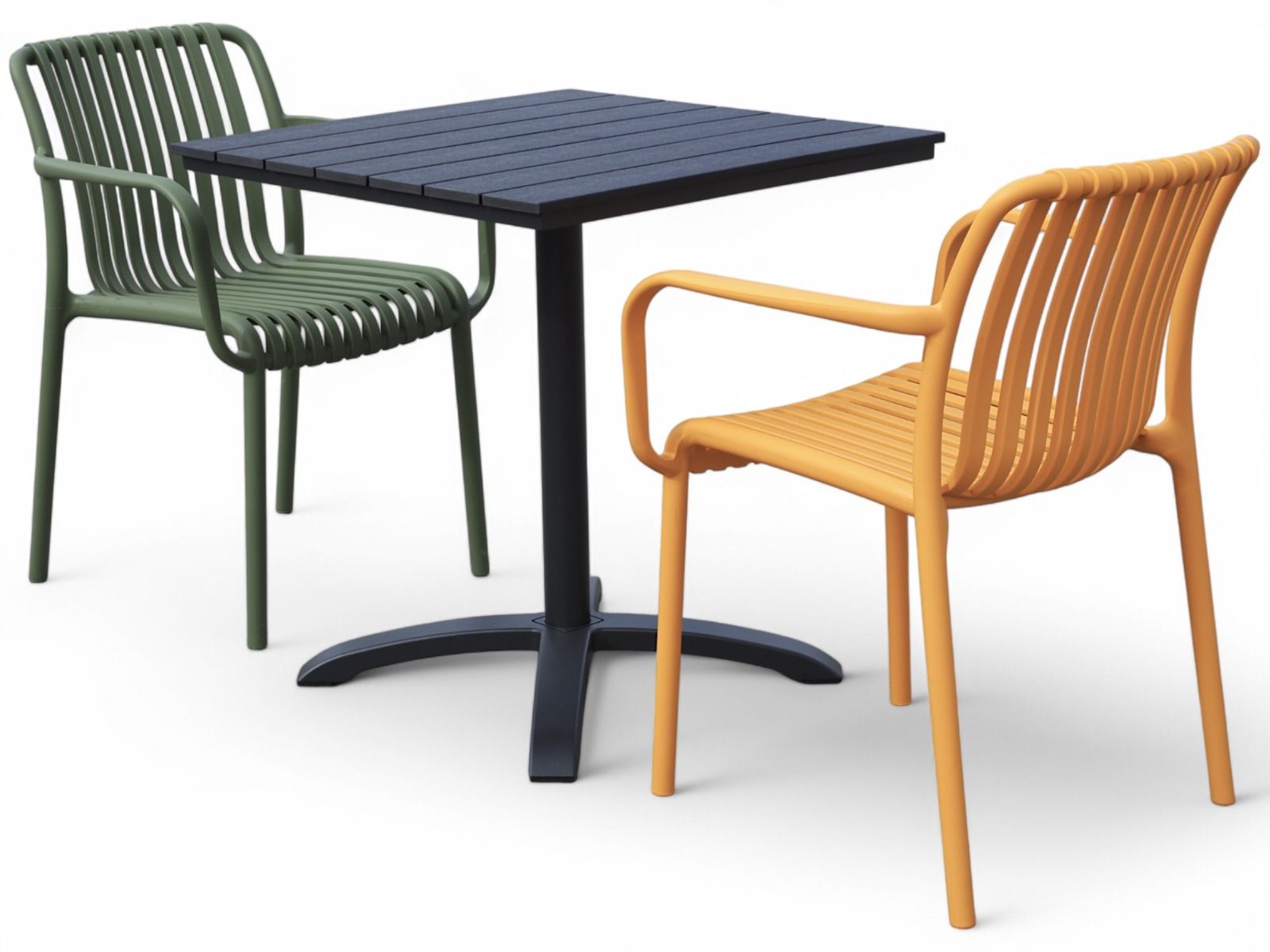 Mocca parvekepöytä Brandon tuoleilla, eri värejä