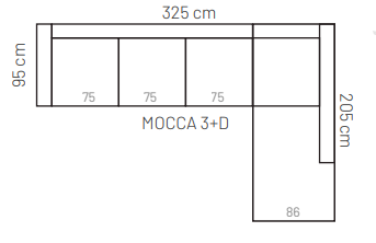 Mocca avokulmasohva XL 325cm, eri värejä