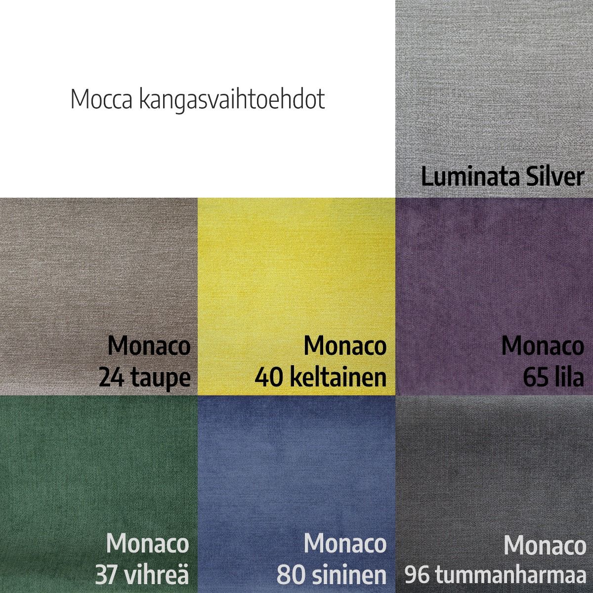 Mocca divaanisohva, eri värejä