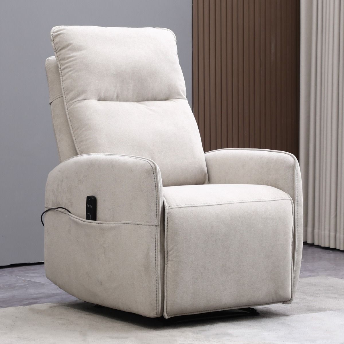 Hierontatuoli Mondo Touch vaalealla verhoilukankaalla