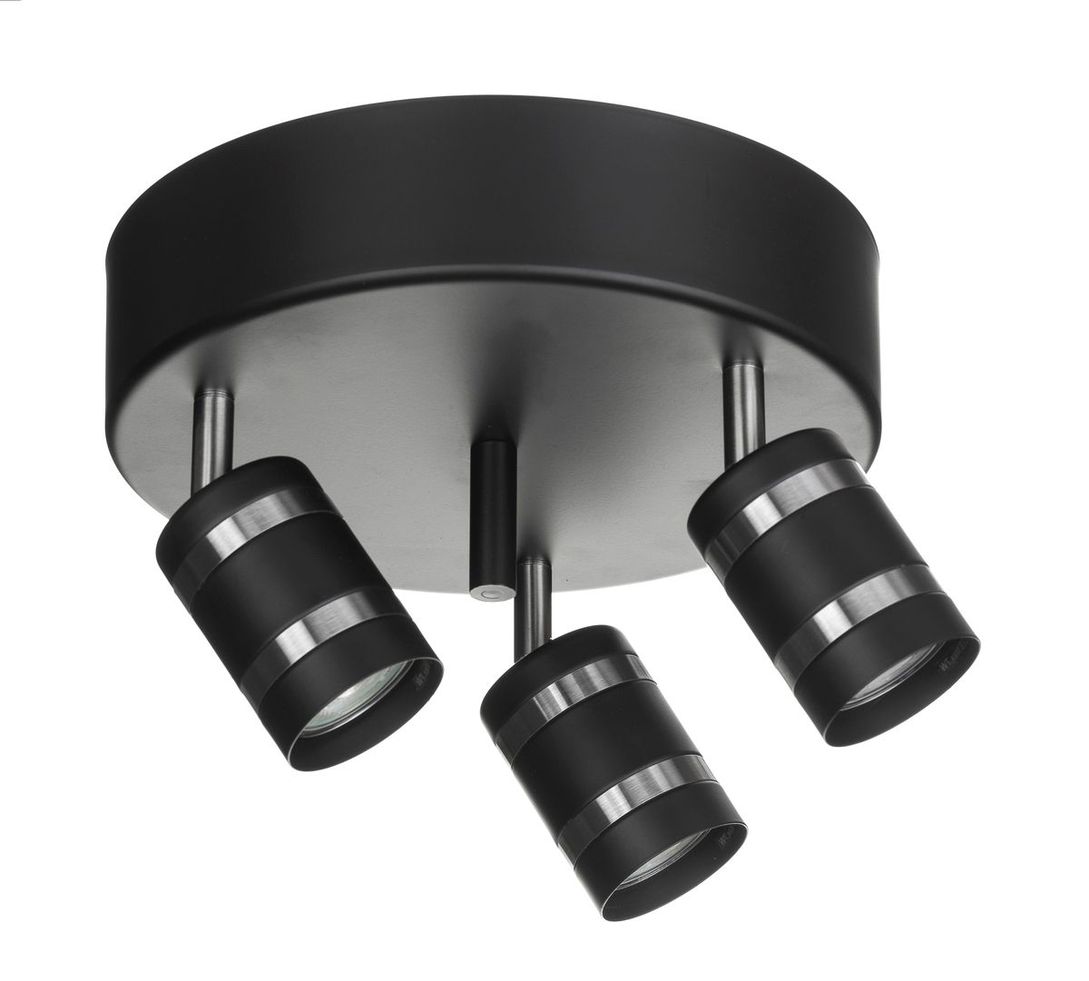 Mons-3P on tyylikäs mattamusta spottivalaisin, jonka runkoa täydentävät satiininväriset yksityiskohdat. 