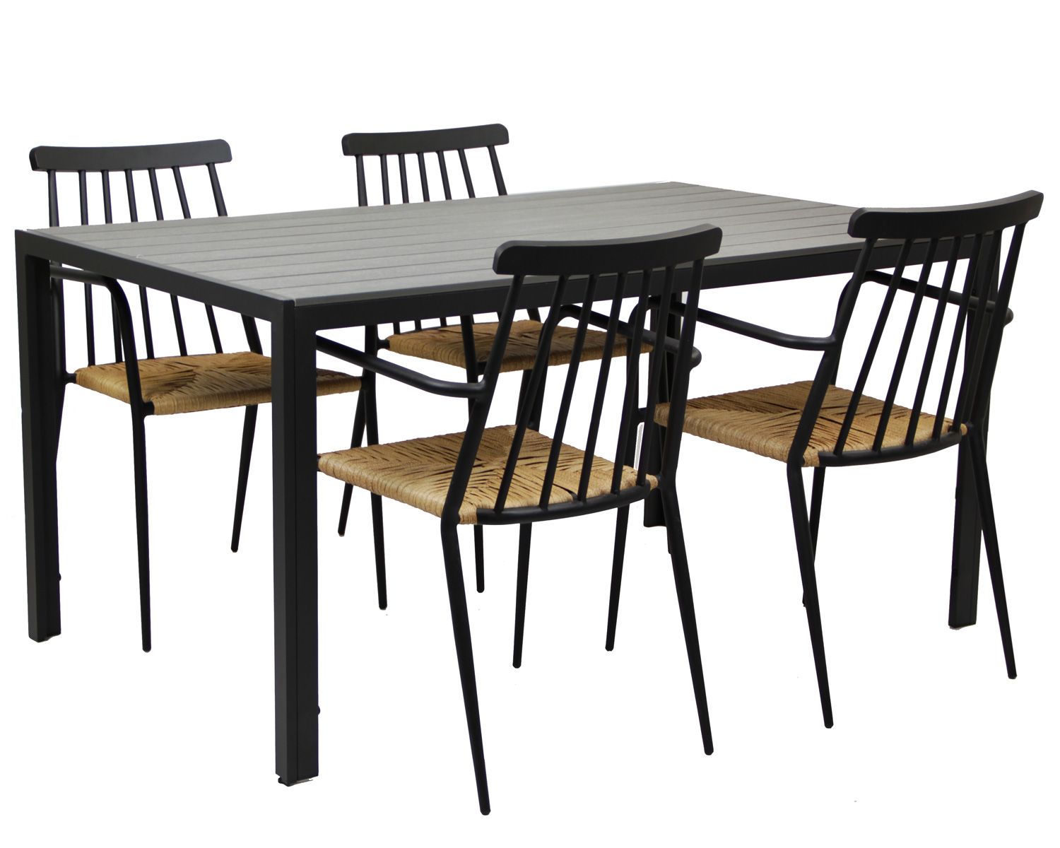 Moonlight 150 cm ja neljä Alvin pinnatuolia