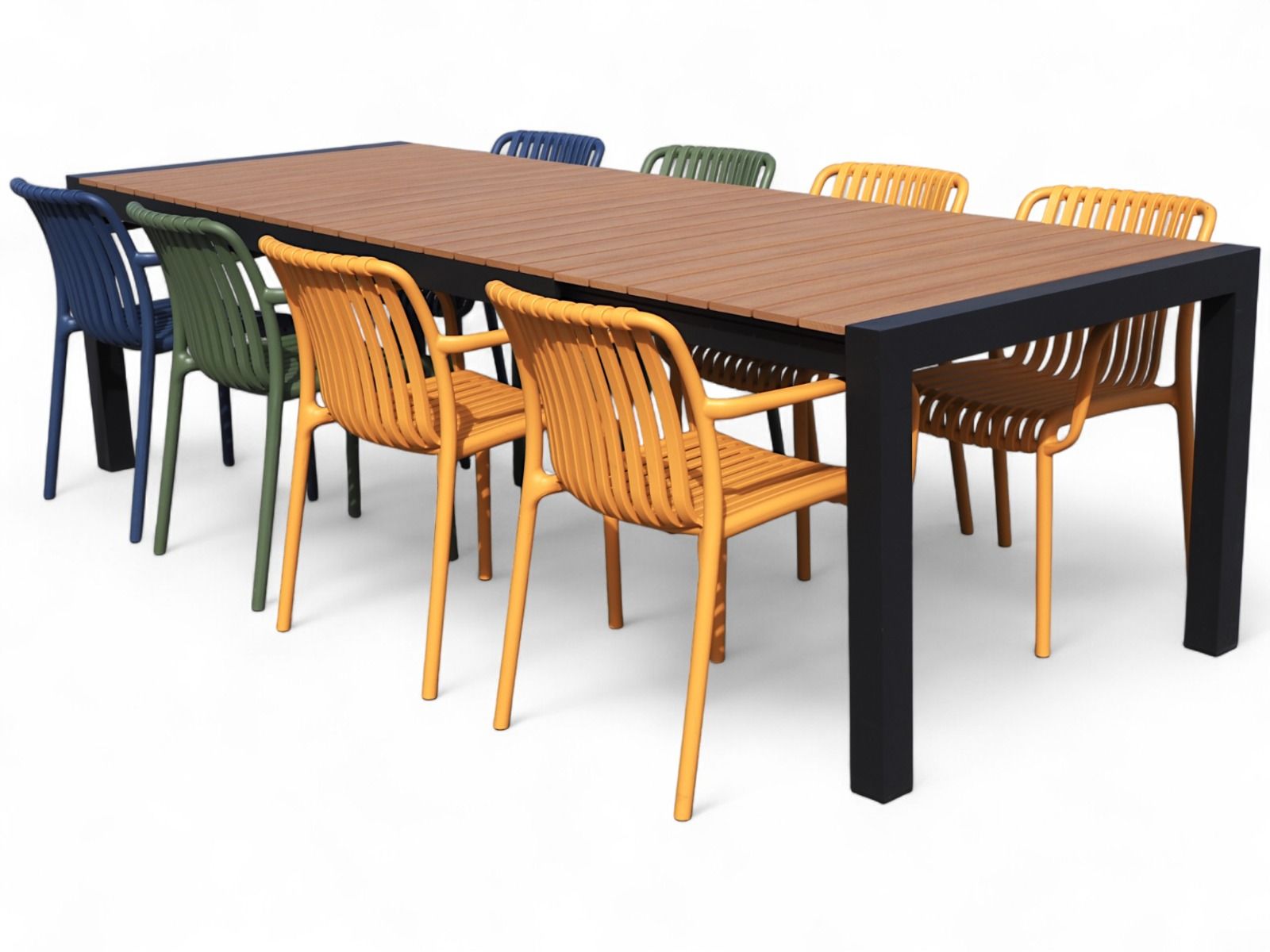 Moonlight jatkopöytä + Brandon tuolit ulos