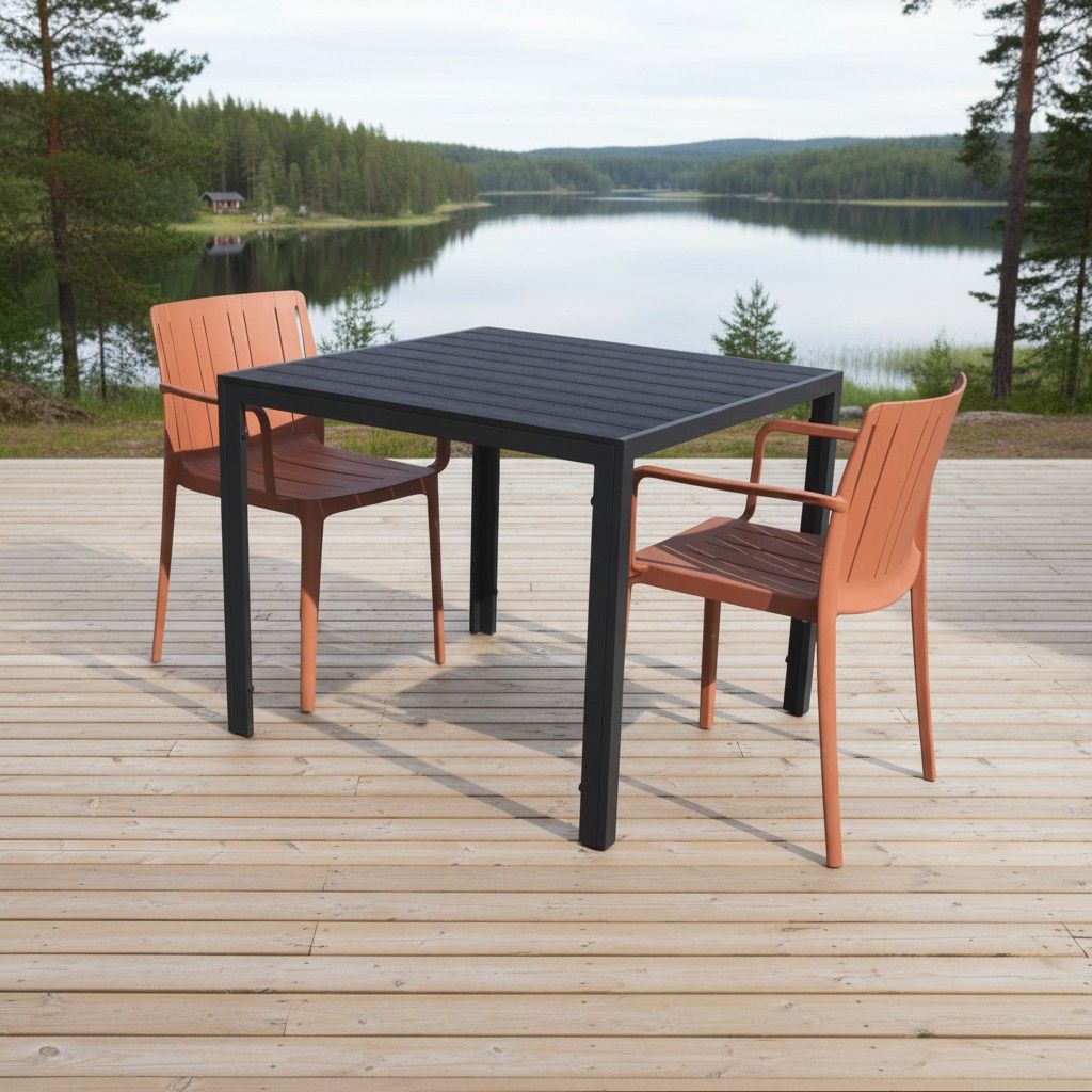 Moonlight terassipöytä 90x90 + Tiffany tuolit
