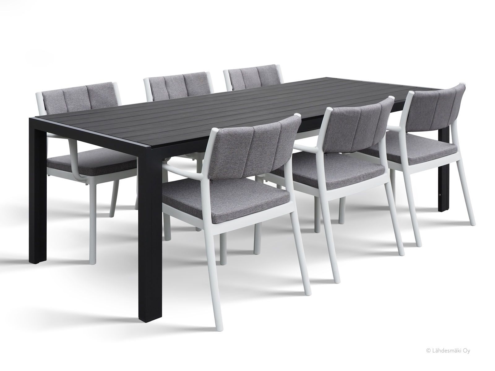 Moonlight terassipöytä + 6kpl Nicole tuoleja, eri värejä