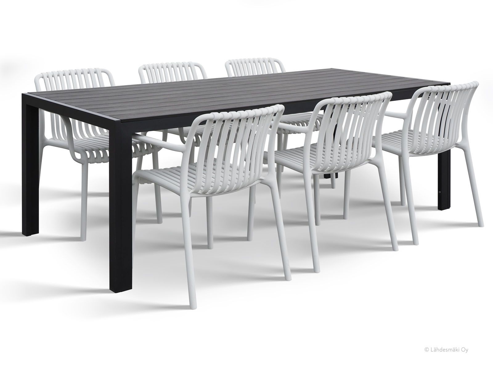 Moonlight terassipöytä + 6kpl Brandon tuoleja, eri värejä