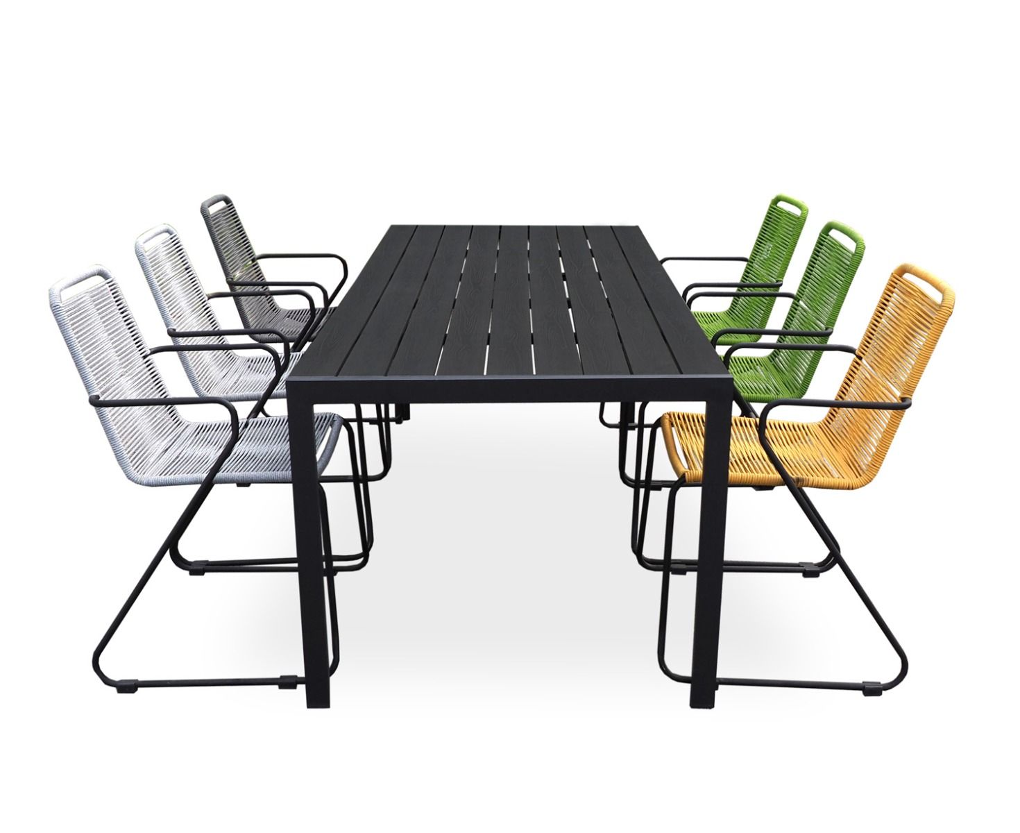 Moonlight pöytä 205 cm + 6 Ibiza tuolia