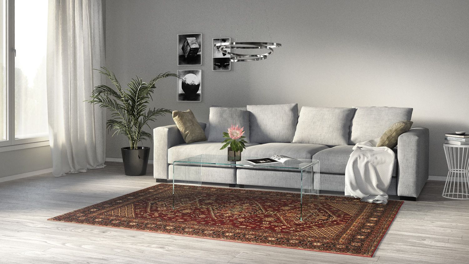 Bidjar matto, punainen, eri kokoja