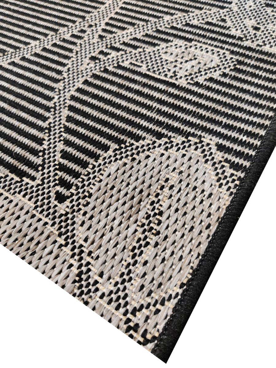 Käytävämatto beige-mustakukka 100 cm