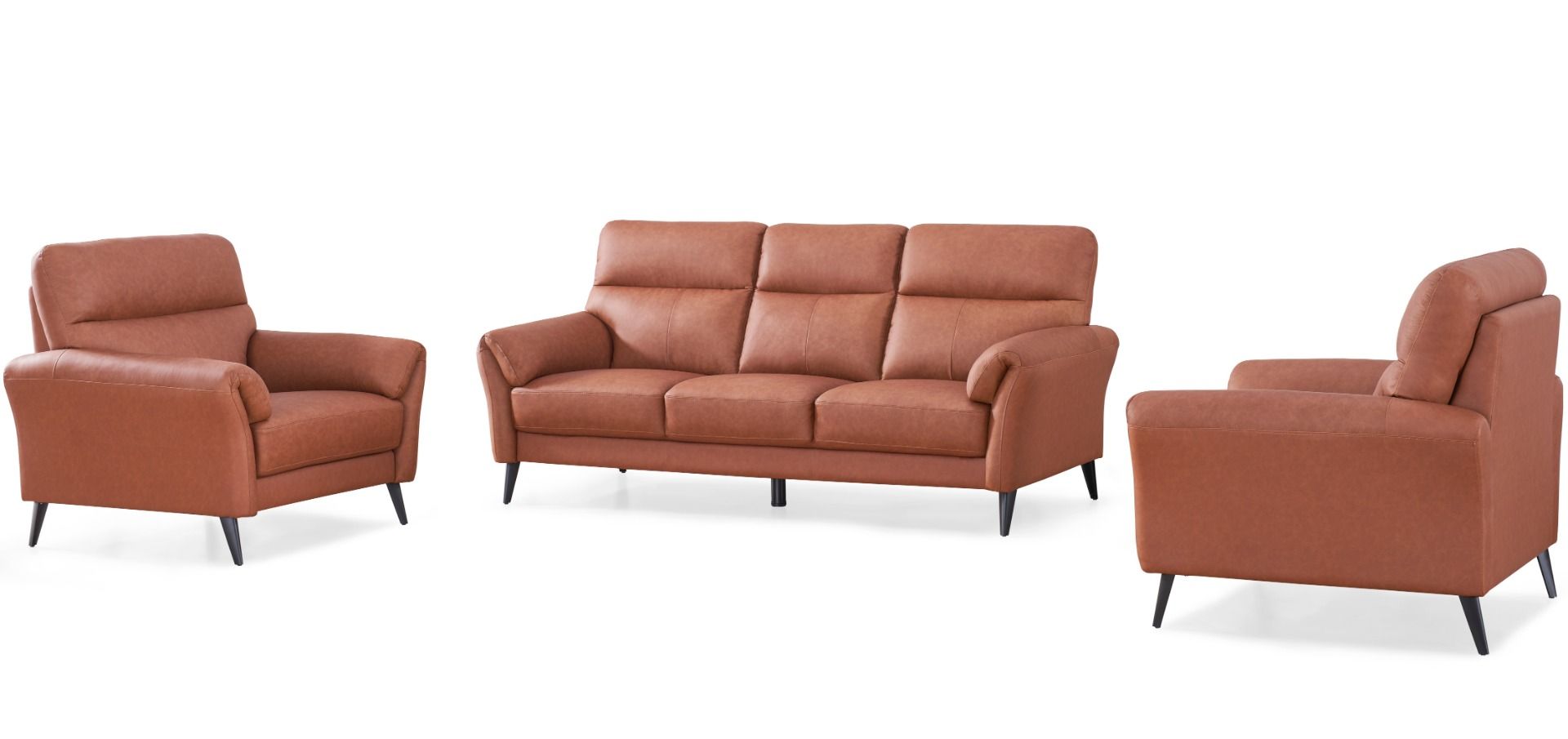 Napoli 3+1+1 sohvakalusto nahkaa, ruskea