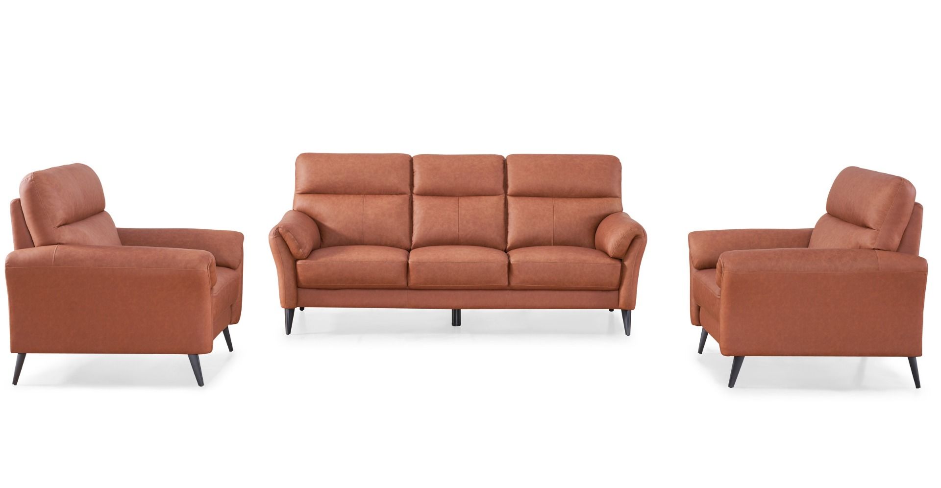 Napoli 3+1+1 sohvakalusto nahkaa, ruskea