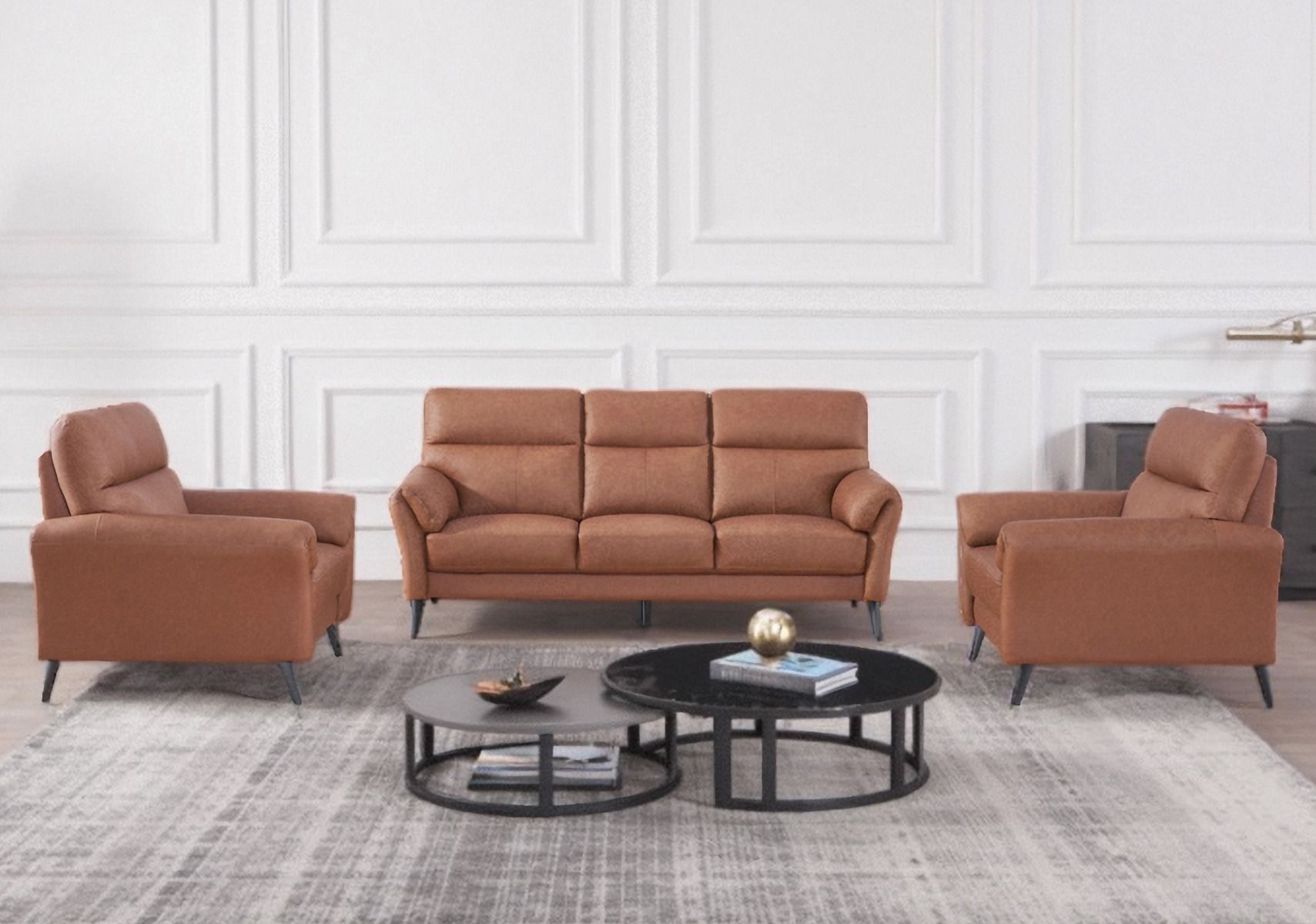 Napoli 3+1+1 nahka sohvakalusto ruskea