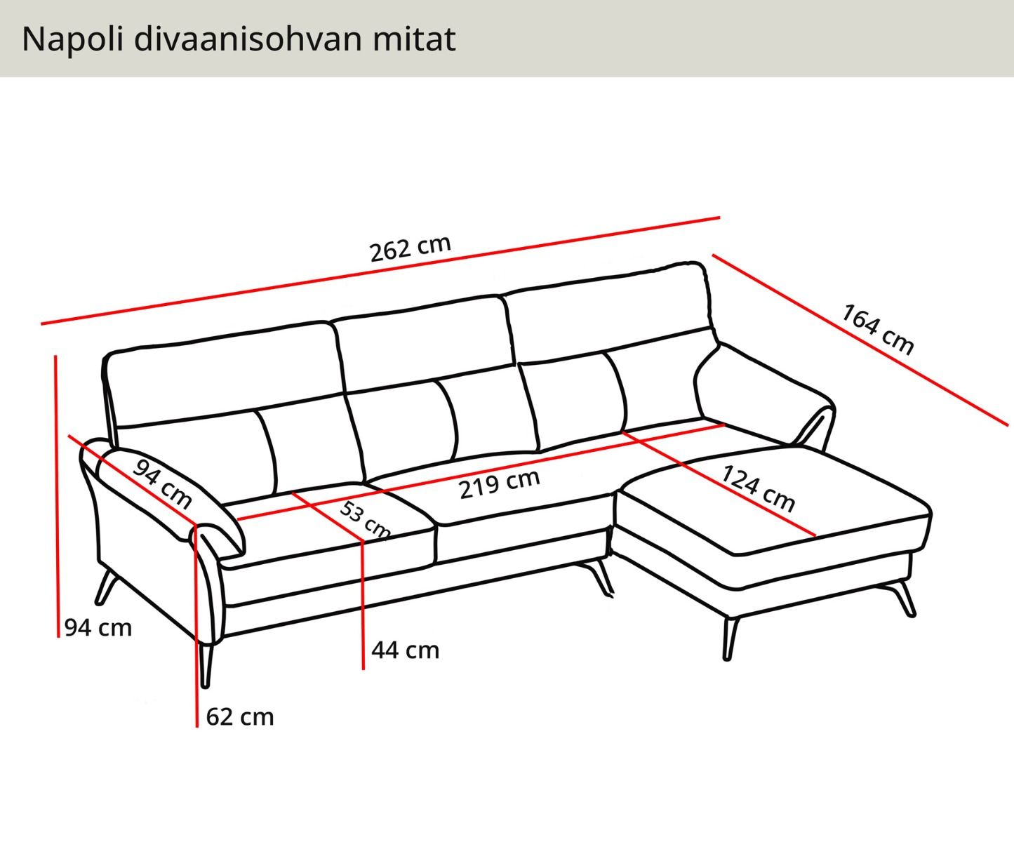 Napoli divaanisohva, taupe nahka