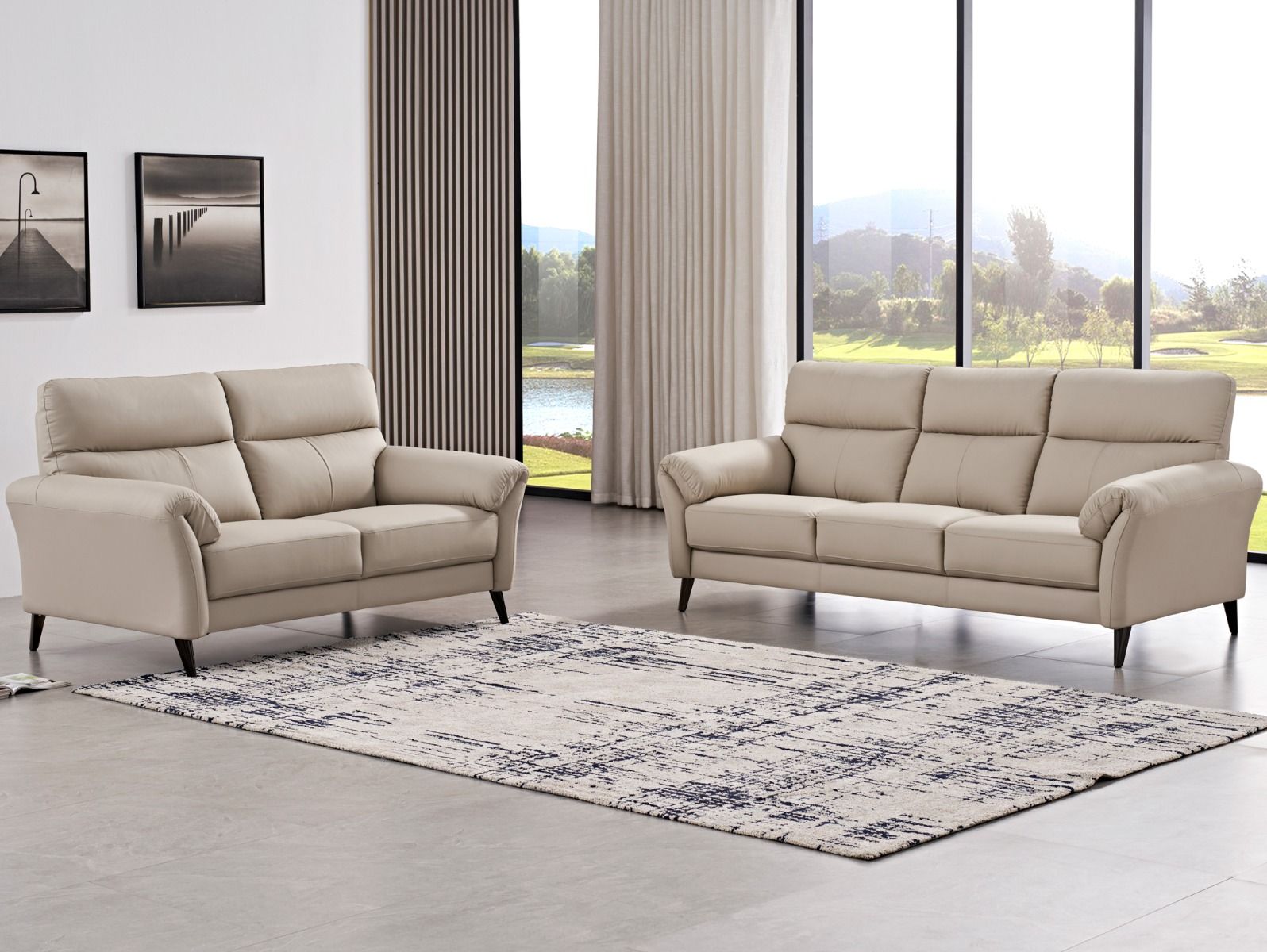 Taupe nahka sohvakalusto 3+2 