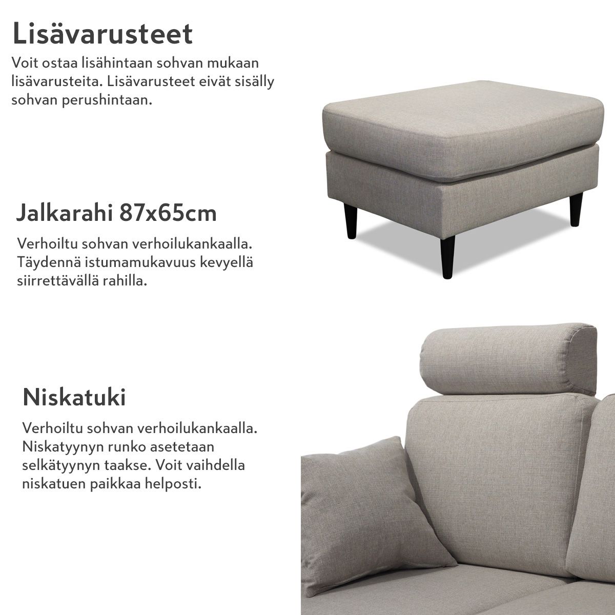 Napue 3+2 sohvakalusto beige