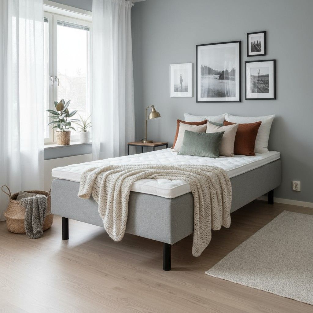 Napue 120x200 runkosänky makuuhuoneessa