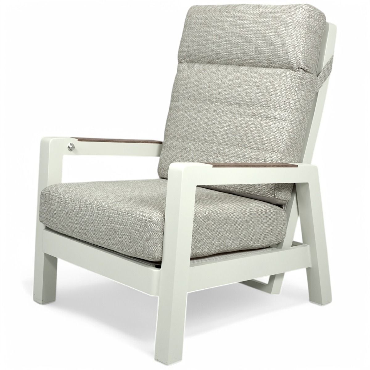 Nauvo nojatuolisetti ulkokäyttöön mekanismeillä, vaalea