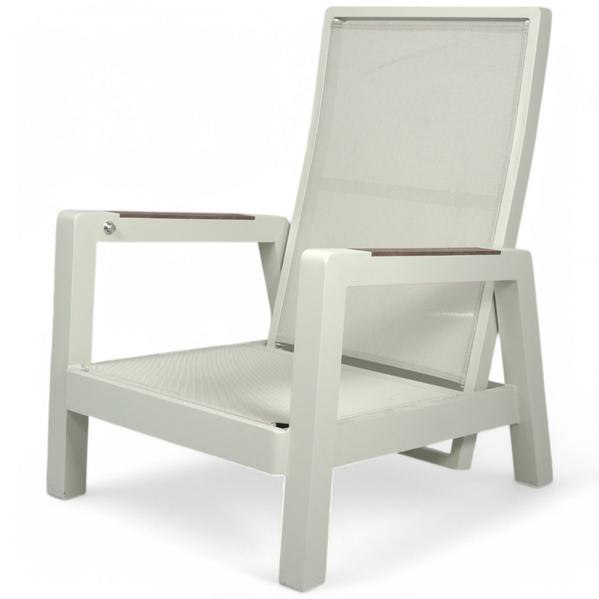 Nauvo nojatuolisetti ulkokäyttöön mekanismeillä, vaalea