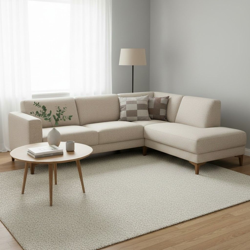 Neiser Rotterdam avokulmasohva, vaalea beige