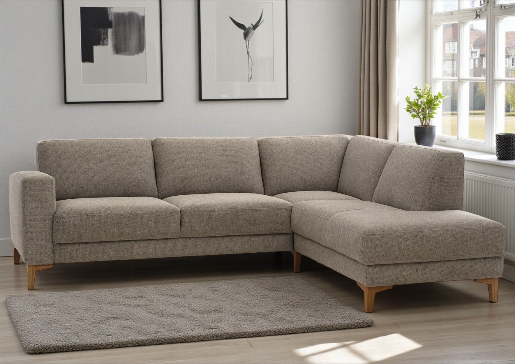 Neiser Rotterdam avokulmasohva, vaalean harmaa