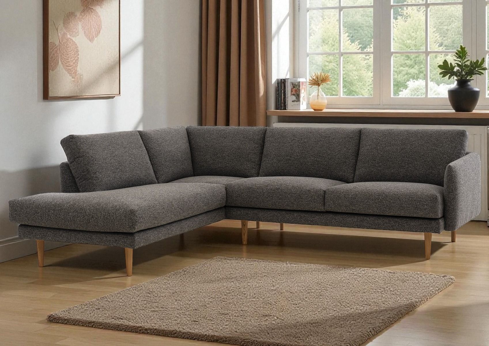 Neiser Toscana avokulmasohva, tumman harmaa