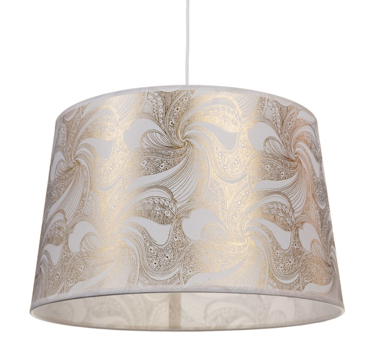 Nessa-40 kangasvalaisin, valkoinen jossa kultaisella kuvioita