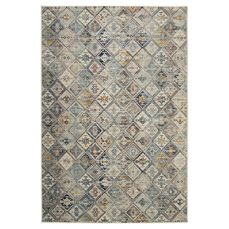 Nimar ruutukuvioinen nukkamatto. sinisen sävyjä. maton paksuus 6 mm