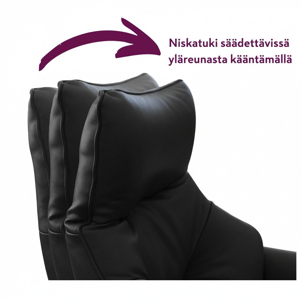 Quatro TV-tuoli sähkötoiminen, musta nahka