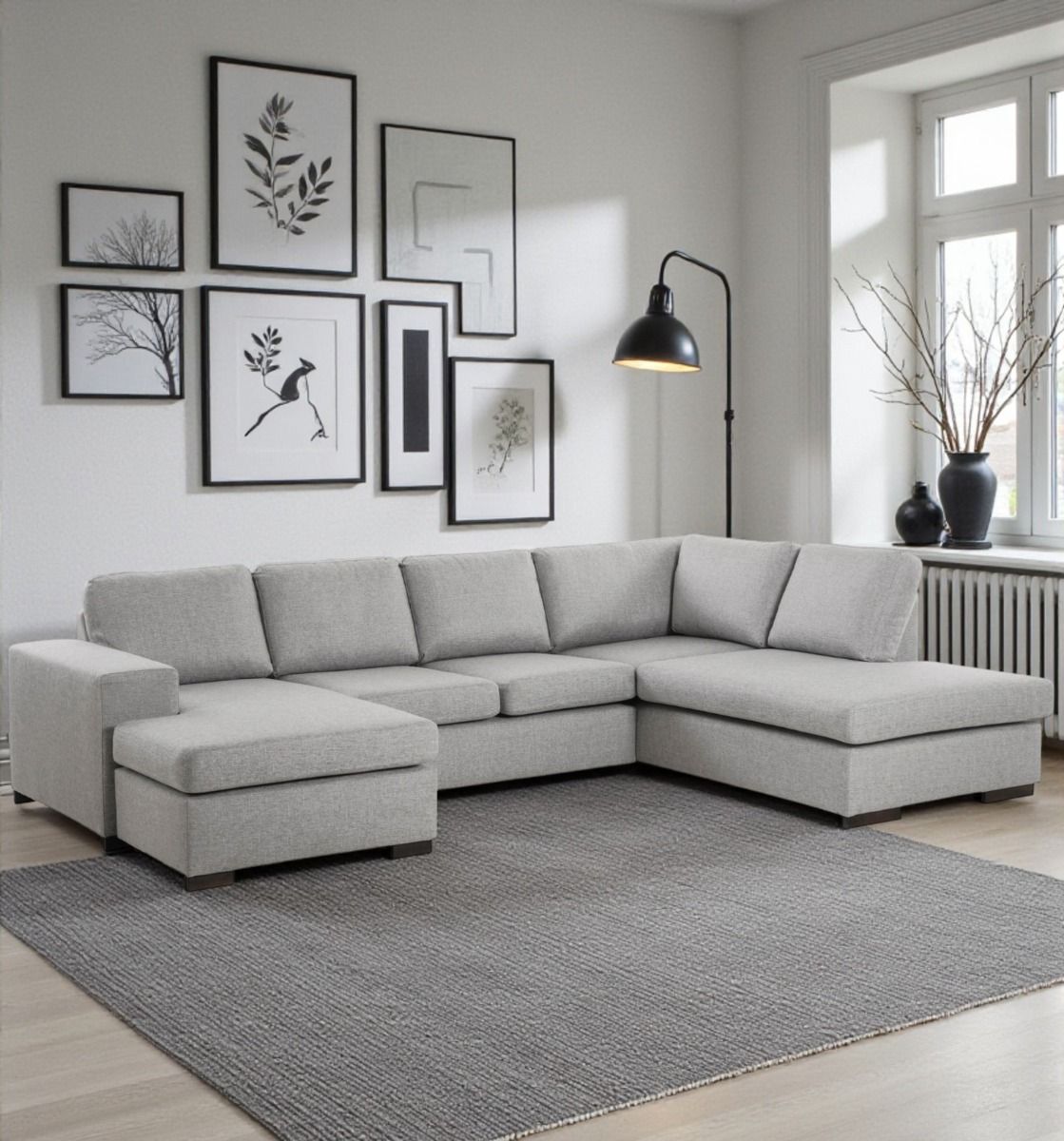 Nord U-kulmasohva, harmaa