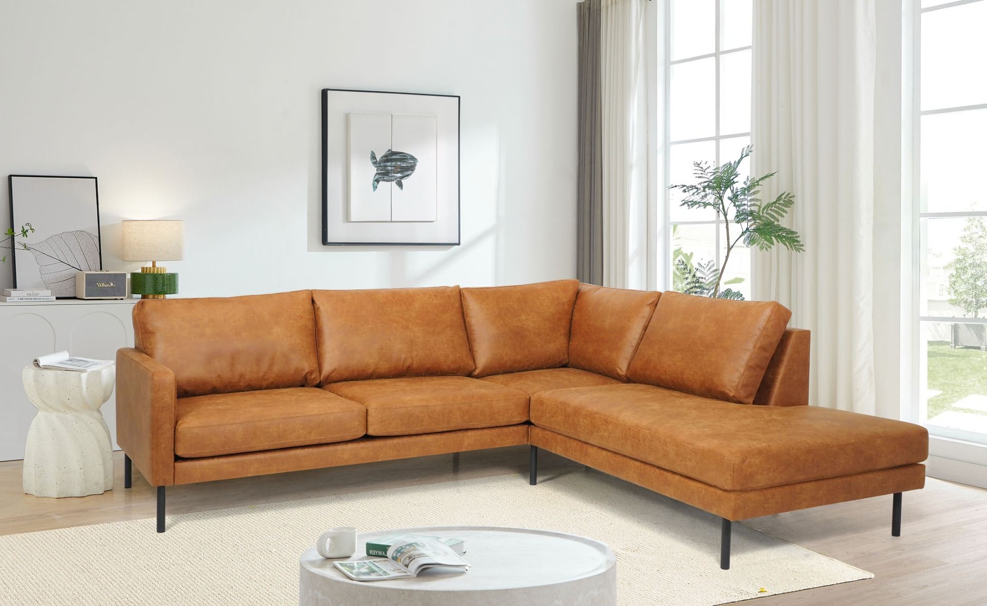 Nordic Copenhagen avokulmasohva konjakinruskea oikea