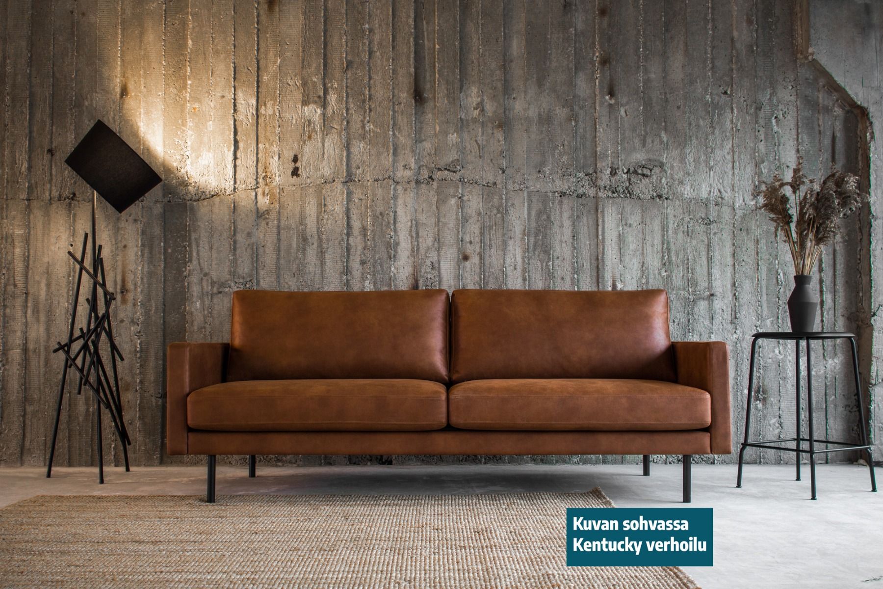 Nordic Copenhagen XL 3-ist nahkasohva 216cm, konjakki