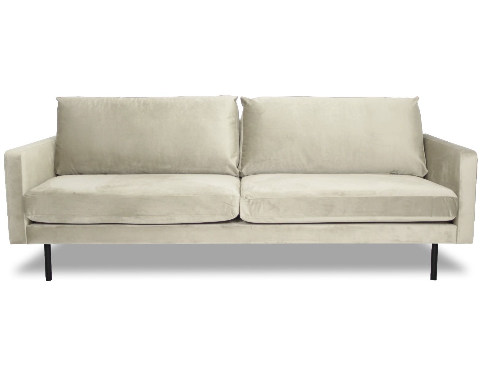 Beigen värinen samettisohva