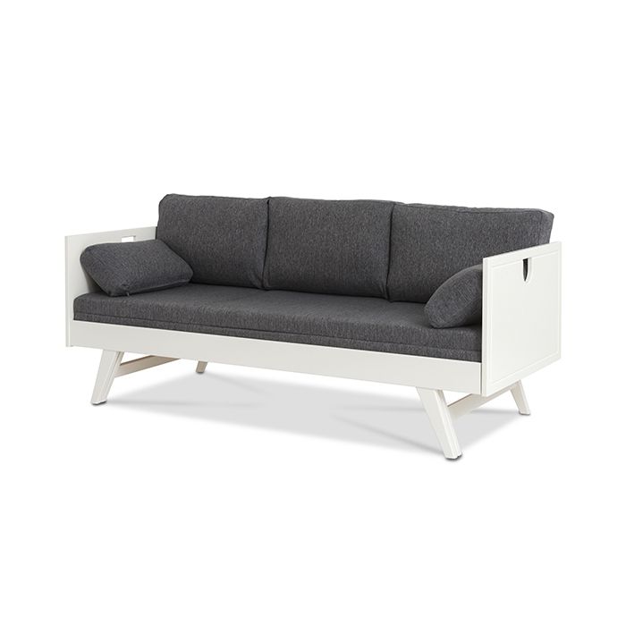 Notte vuodesohva käsinojilla, valkoinen 