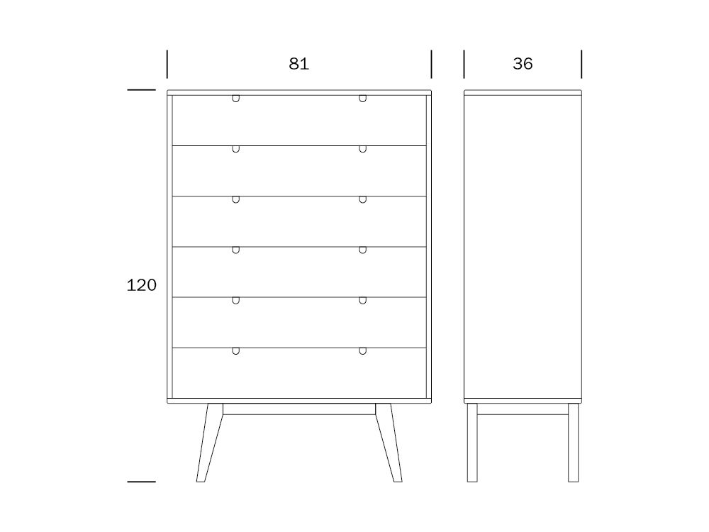 Notte laatikosto, koivu