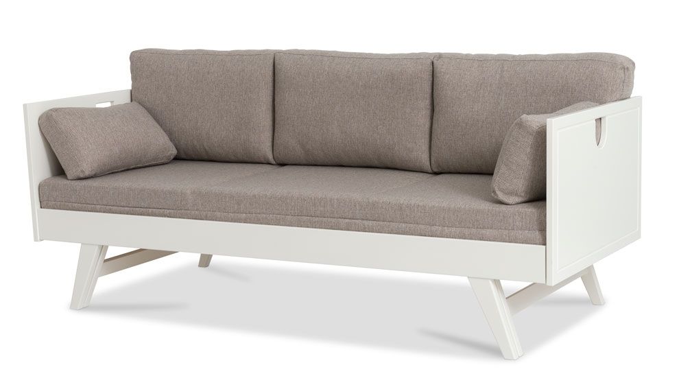 Notte vuodesohva käsinojilla, valkoinen 