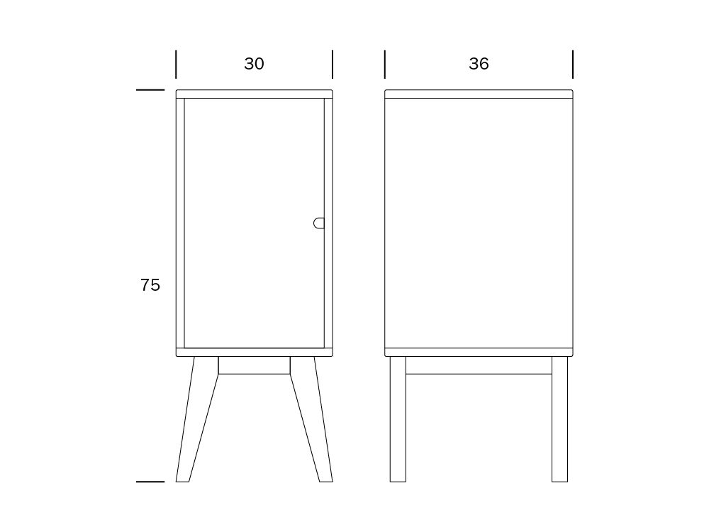 Notte yöpöytä, koivu