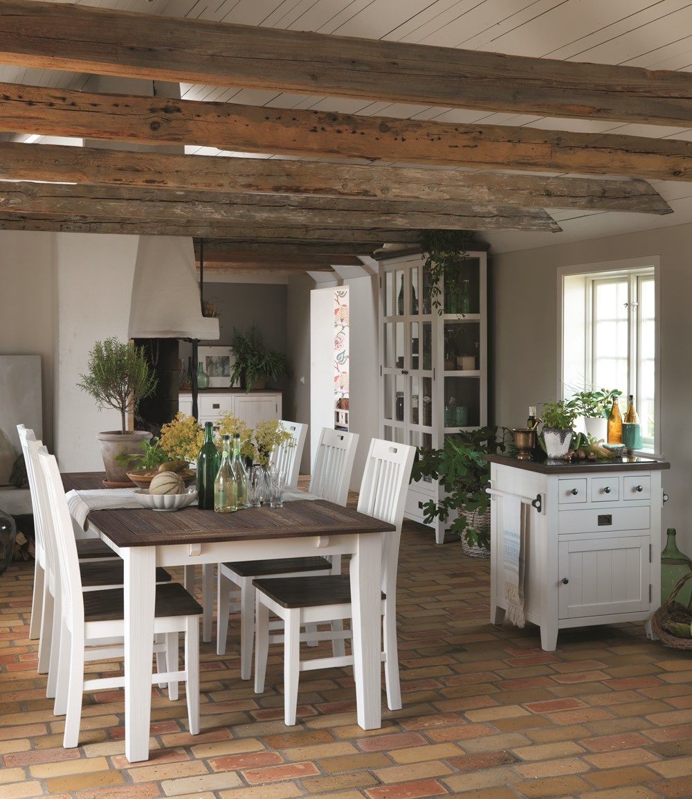 Rowico Nottingham ruokapöytä 100x200, valkoinen