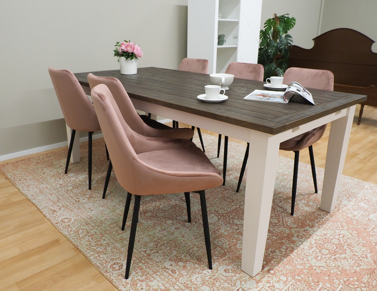 Rowico Nottingham ruokapöytä 100x200, valkoinen