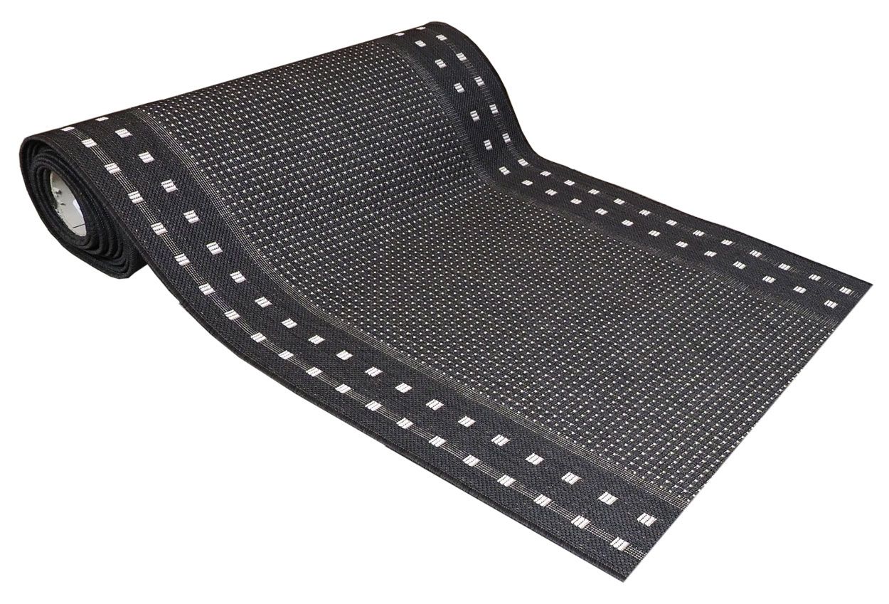Ruutu käytävämatto musta leveys 100cm