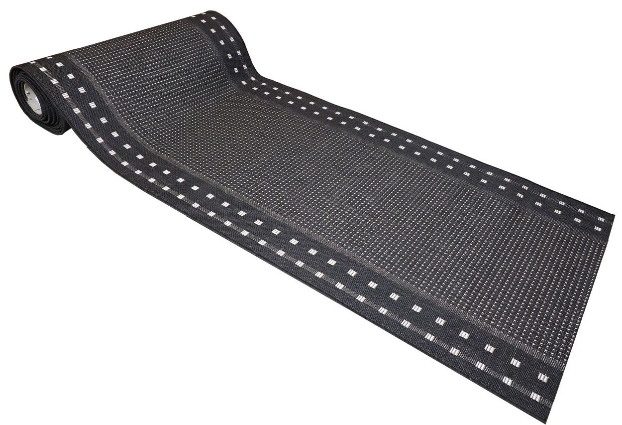 Ruutu käytävämatto 80cm lev, musta