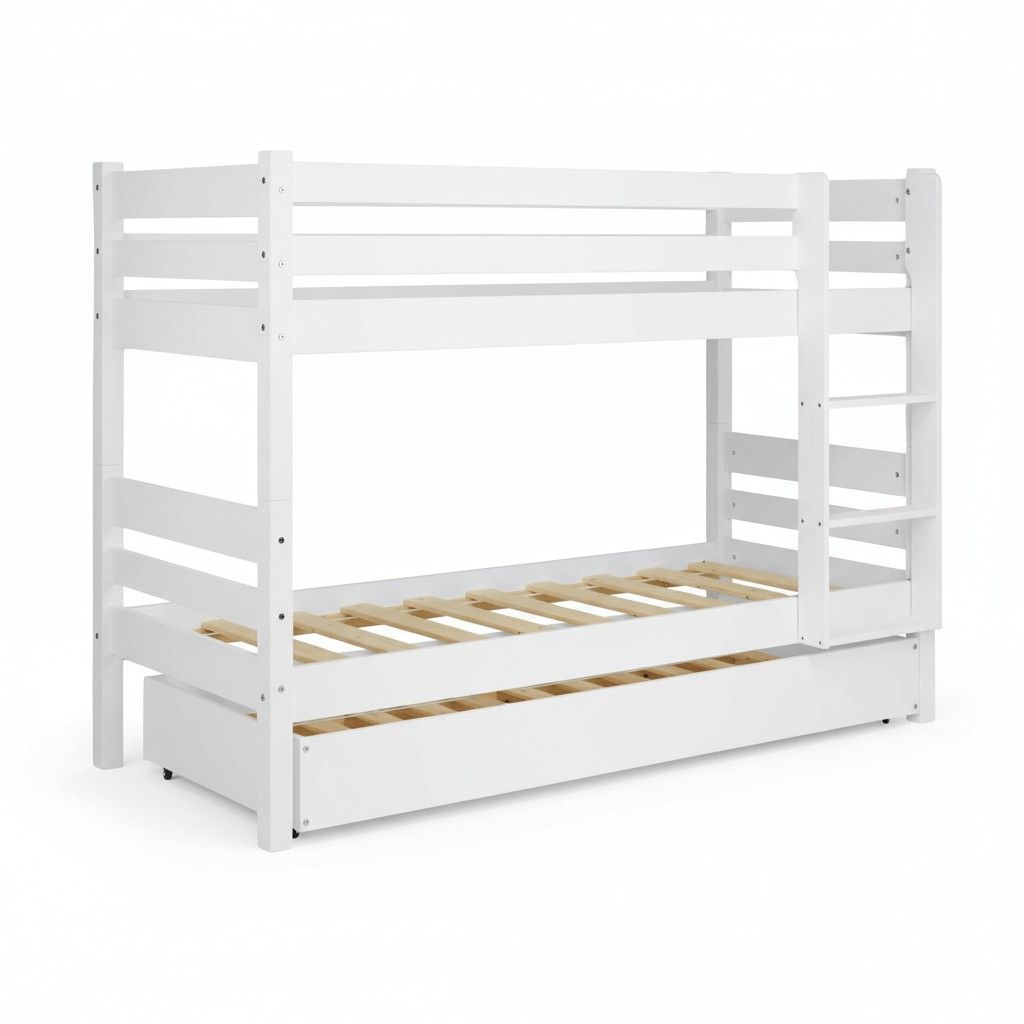 Nukkumatti kerrossänky 80 x 200 cm, valkoinen