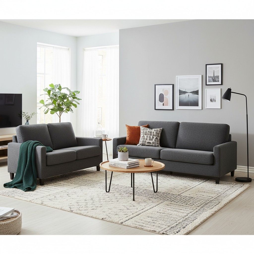 tummanharmaa 3+2 sohvakalusto