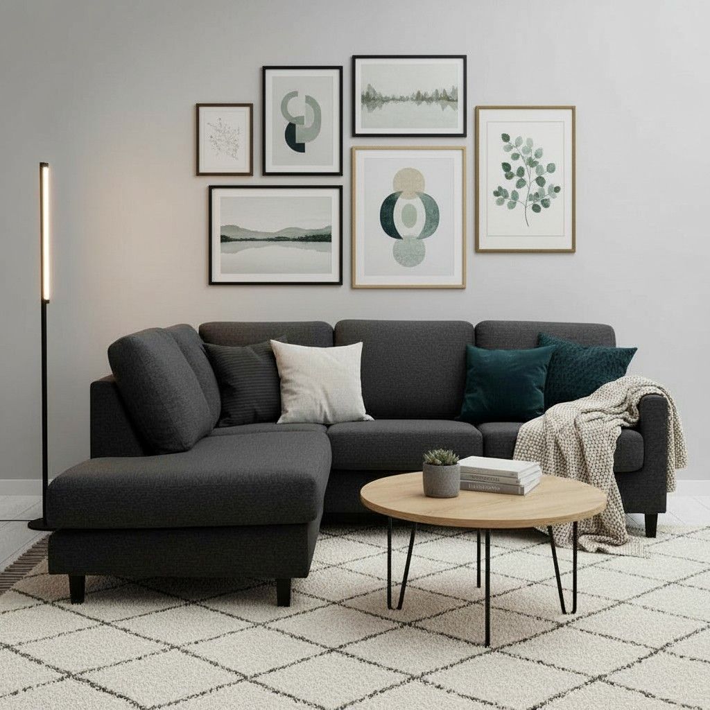 Oliver avokulmasohva tummanharmaa