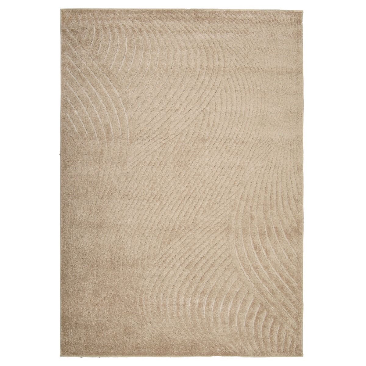 Onda pehmeä kohokuvioinen lyhytnukkainen matto kaarikuvioinen. beige
