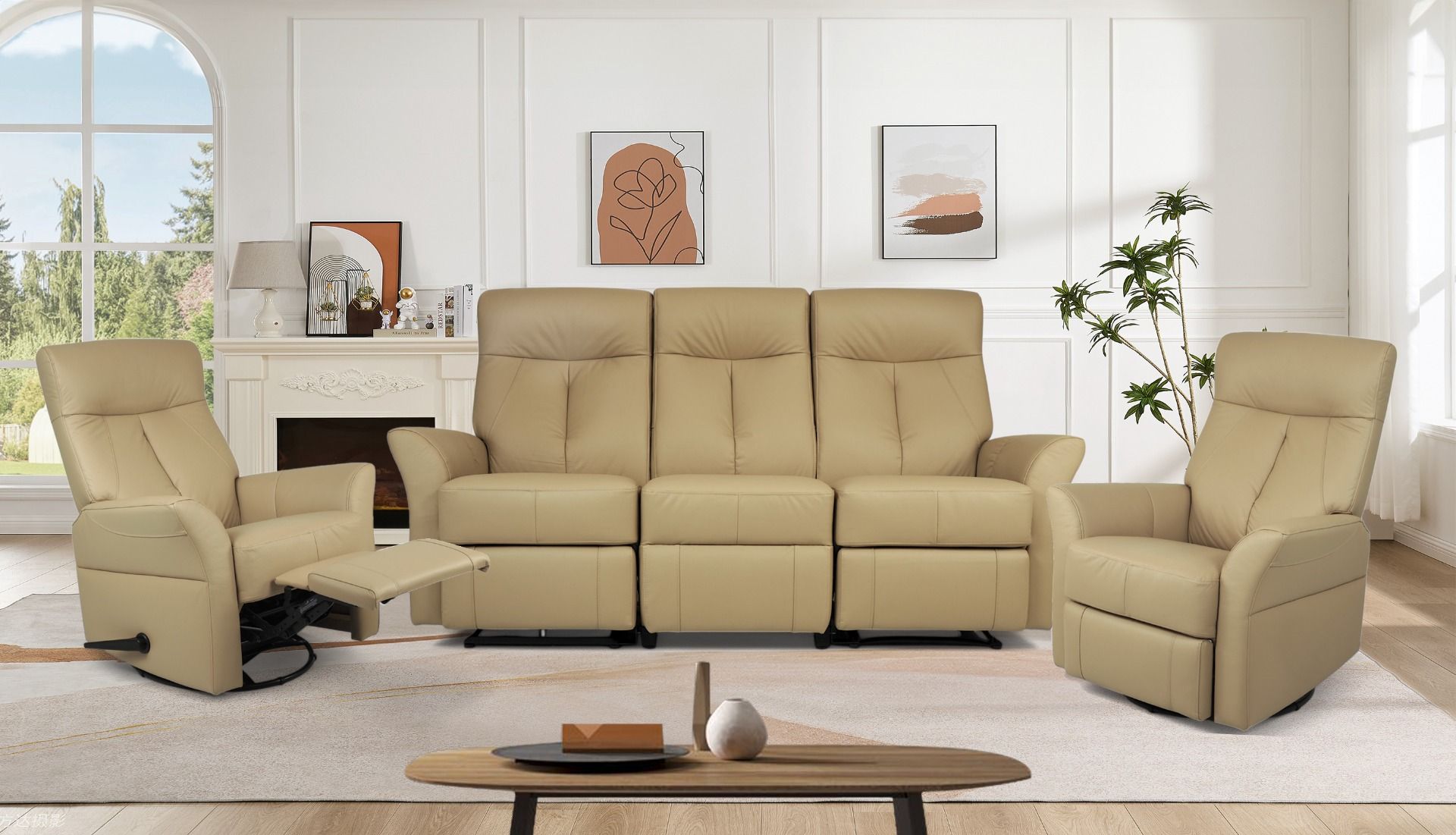 Oodi mekanismisohvakalusto vaalea beigen väri