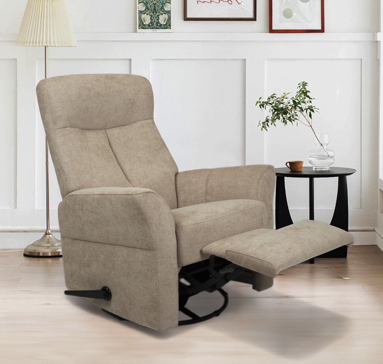 Beige recliner mekanismituoli Oodi